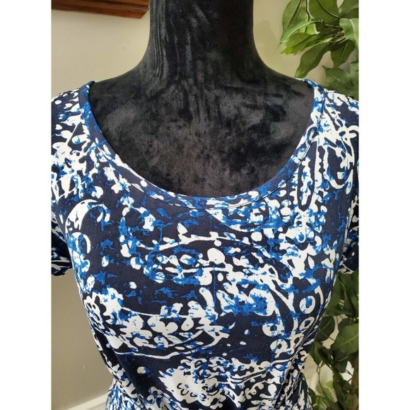 Michael Kors Women's Blue Polyester Round Neck Short Sleeve Knee Length Dress S - Picture 5 of 12